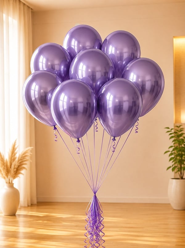 Mor Krom Balon 12 inc 50'li - Krom Balon | Parti Adresi