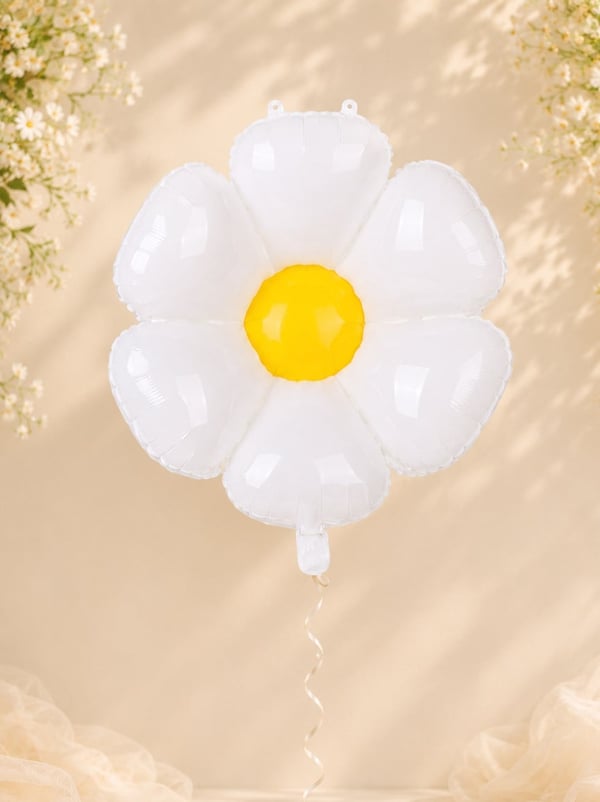 Papatya Folyo Balon Doğum Günü Parti Balonu Beyaz 110 cm - Parti Balonu | Parti Adresi