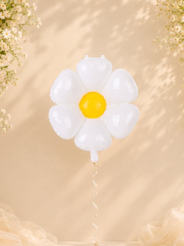 Papatya Folyo Balon Doğum Günü Parti Balonu Beyaz 50 cm - Parti Balonu | Parti Adresi