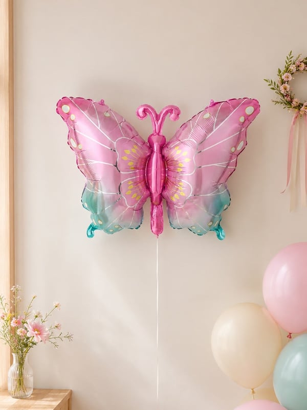 Pembe Kelebek Folyo Balon – Doğum Günü ve Parti Süsü  79 cm - Parti Balonu | Parti Adresi
