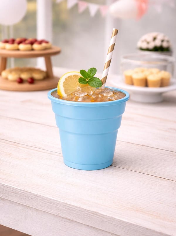 Plastik Bardak Açık Mavi Renk 25'Li - Plastik Bardaklar | Parti Adresi