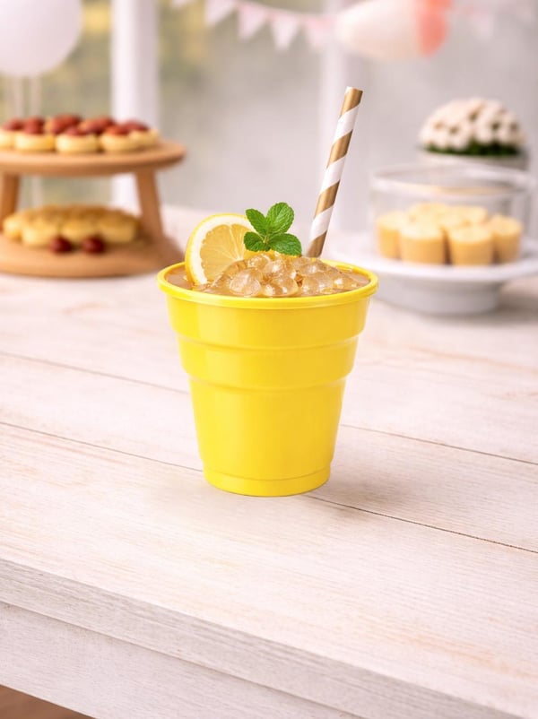 Plastik Bardak Sarı Renk 25'Li - Plastik Bardaklar | Parti Adresi