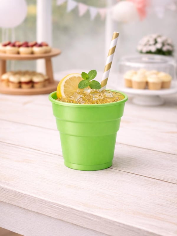 Plastik Bardak Yeşil Renk 25'Li - Plastik Bardaklar | Parti Adresi