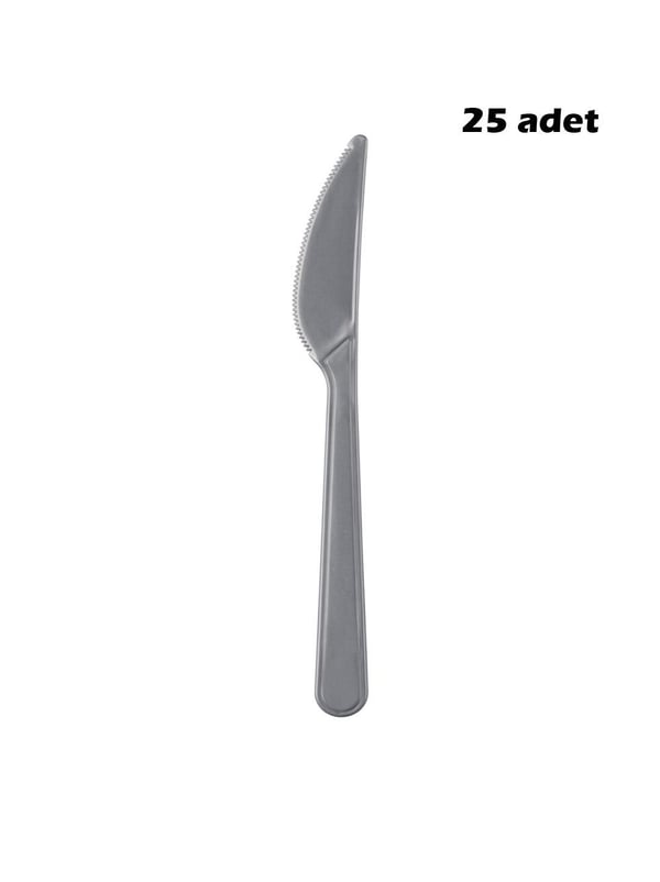 Plastik Bıçak Gümüş 25'li - Çatal & Kaşık & Bıçak | Parti Adresi