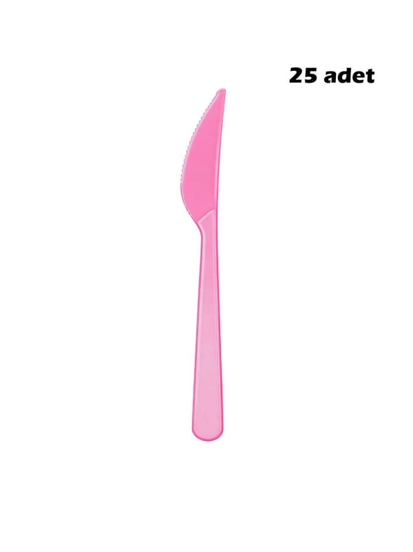 Plastik Bıçak Pembe 25'Li - Çatal & Kaşık & Bıçak | Parti Adresi
