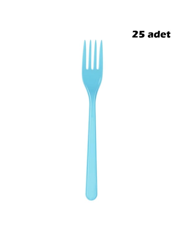 Plastik Çatal Açık Mavi 25'Li - Çatal & Kaşık & Bıçak | Parti Adresi