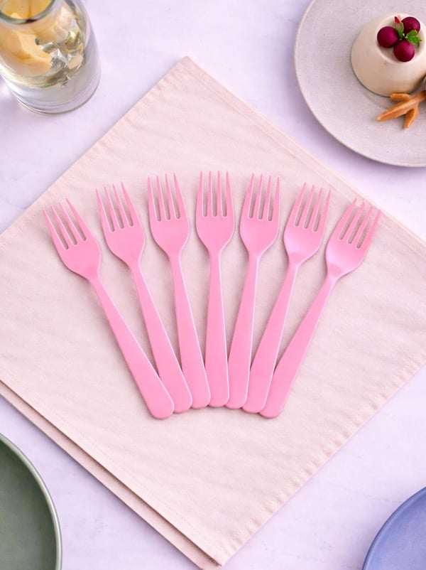 Plastik Çatal Açık Pembe 25'Li - Çatal & Kaşık & Bıçak | Parti Adresi