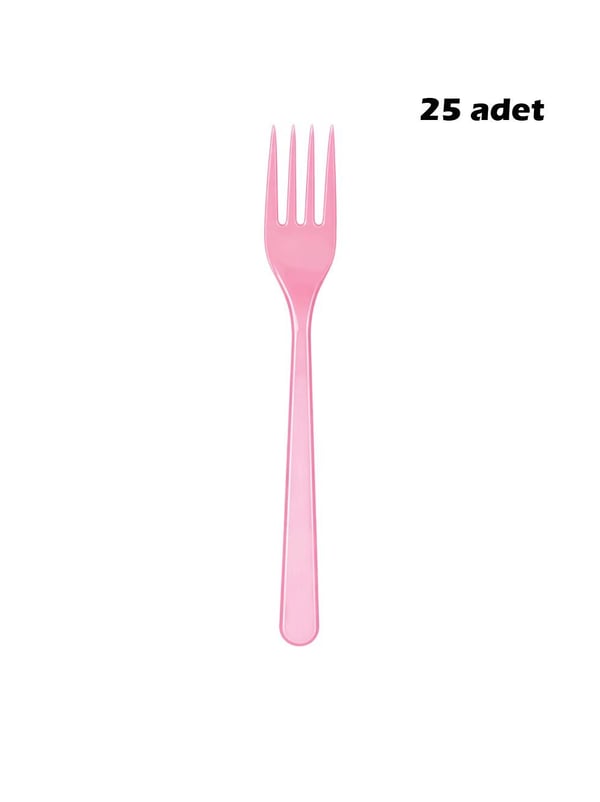 Plastik Çatal Açık Pembe 25'Li - Çatal & Kaşık & Bıçak | Parti Adresi