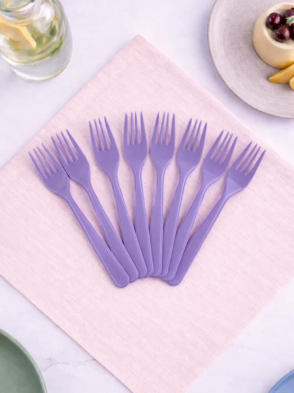 Plastik Çatal Lila 25'Li - Çatal & Kaşık & Bıçak | Parti Adresi