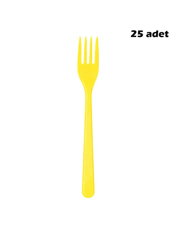 Plastik Çatal Sarı 25'Li  - Çatal & Kaşık & Bıçak | Parti Adresi