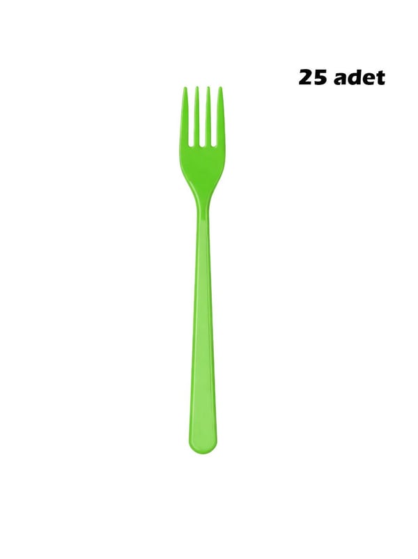 Plastik Çatal Yeşil  25'Li - Çatal & Kaşık & Bıçak | Parti Adresi