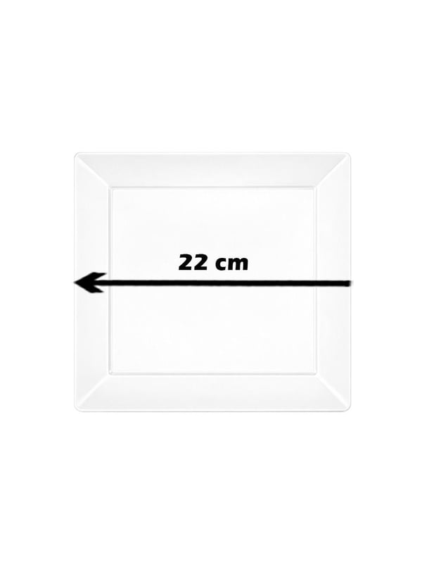 Plastik  Kare Tabak 22 Cm Beyaz 10'Lu - Plastik Tabaklar | Parti Adresi