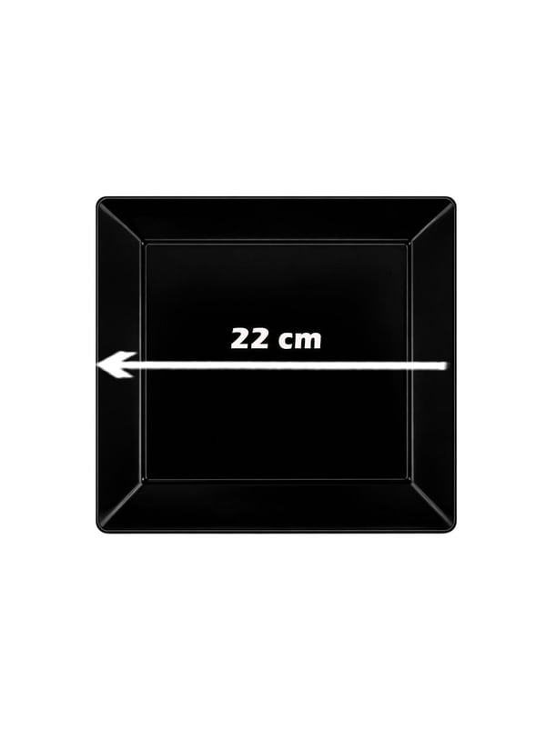 Plastik  Kare Tabak 22 Cm Siyah 10'Lu - Plastik Tabaklar | Parti Adresi