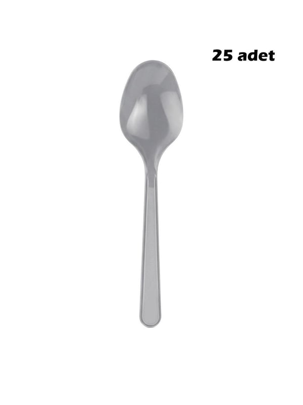 Plastik Kaşık Gümüş 25'li - Çatal & Kaşık & Bıçak | Parti Adresi