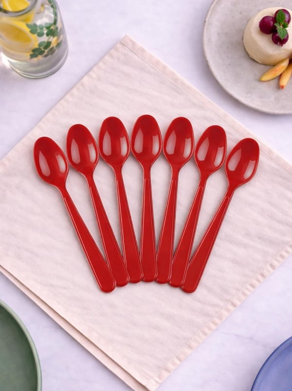 Plastik Kaşık Kırmızı 25'li - Çatal & Kaşık & Bıçak | Parti Adresi