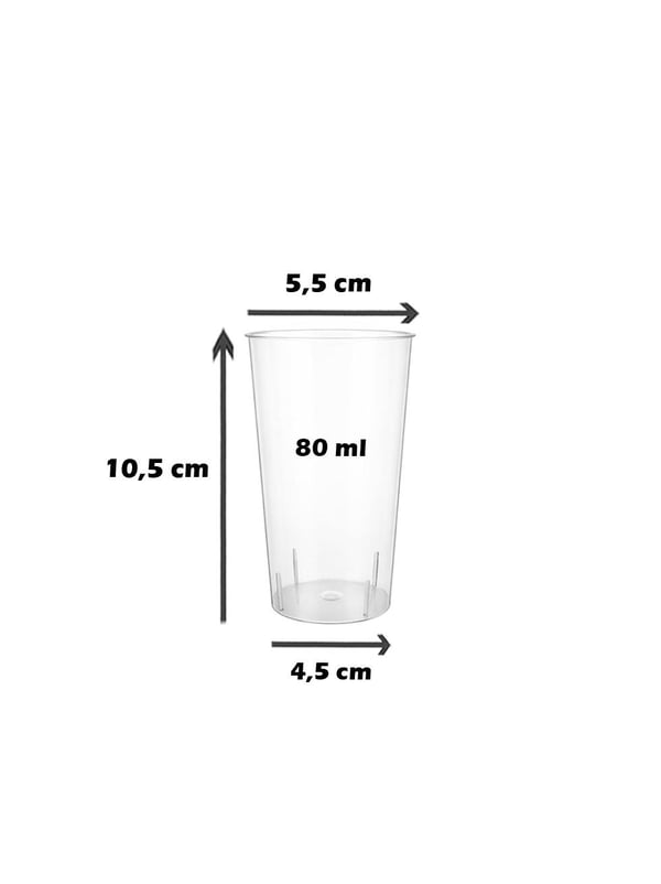 Plastik Kokteyl Sunum Bardağı Şeffaf 80 cc 6'lı - Plastik Bardaklar | Parti Adresi