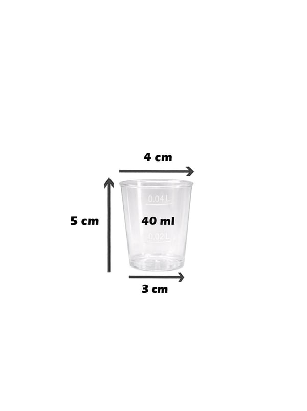 Plastik Shot Bardağı Mini Bardak 40 cc 20'li - Plastik Bardaklar | Parti Adresi