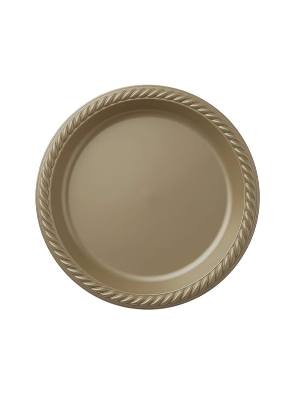 Plastik Tabak Altın Renkli 22 Cm 25'li  - Plastik Tabaklar | Parti Adresi
