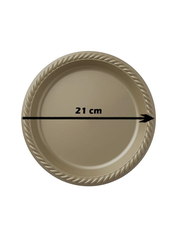 Plastik Tabak Altın Renkli 22 Cm 25'li  - Plastik Tabaklar | Parti Adresi