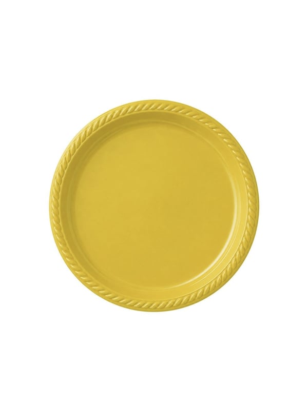 Plastik Tabak Doğum Günü Parti Tabağı Sarı 21 cm 25'li - Plastik Tabaklar | Parti Adresi
