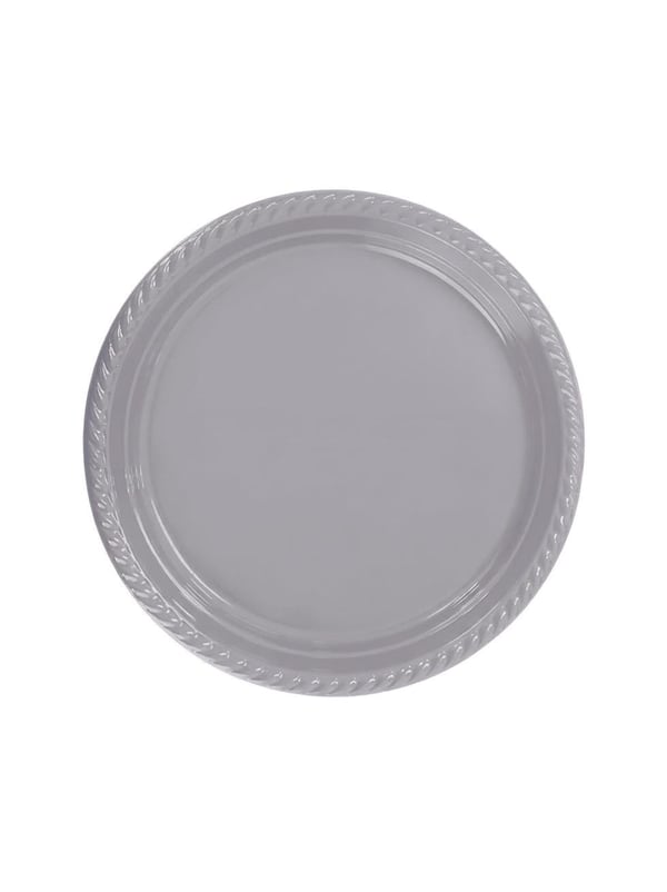 Plastik Tabak Gümüş Renk 25'Li - Plastik Tabaklar | Parti Adresi