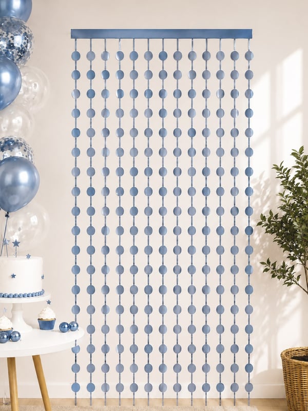 Puanlı Mat Perde Açık Mavi 1X2M - Parti Perdesi | Parti Adresi