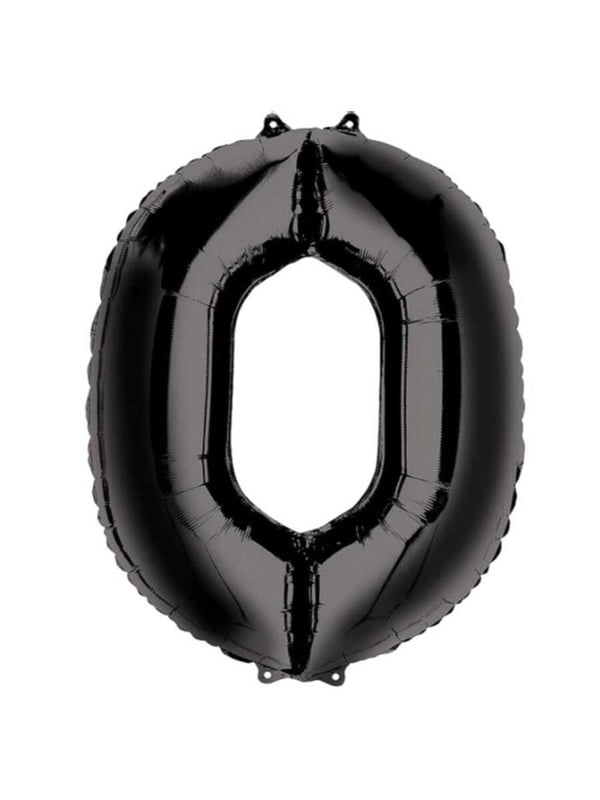 Rakam Folyo Balon 0 Rakamı Siyah 100 cm 40 inc