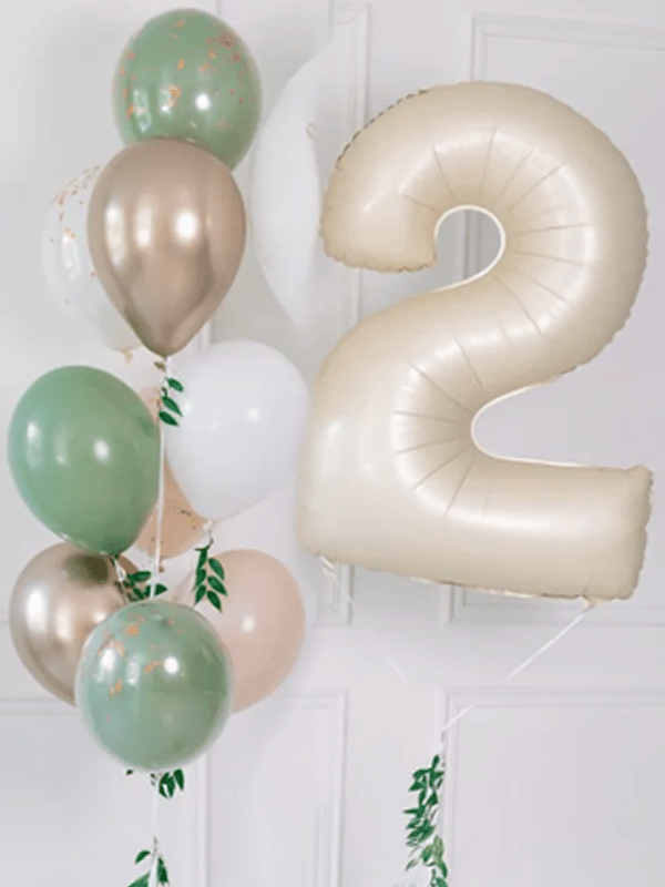 Rakam Folyo Balon 2 Rakamı Krem 76 cm 34 inc
