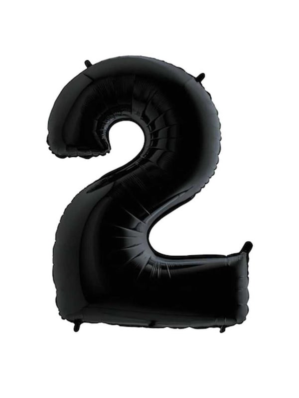 Rakam Folyo Balon 2 Rakamı Siyah 100 cm 40 inc