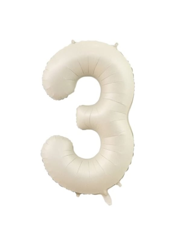 Rakam Folyo Balon 3 Rakamı Krem 76 cm 34 inc