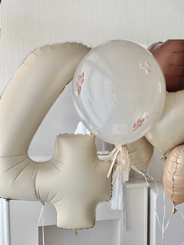 Rakam Folyo Balon 4 Rakamı Krem 76 cm 34 inc