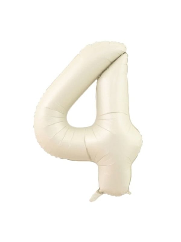 Rakam Folyo Balon 4 Rakamı Krem 76 cm 34 inc
