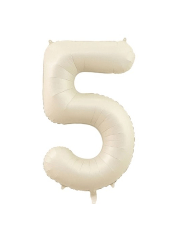 Rakam Folyo Balon 5 Rakamı Krem 76 cm 34 inc