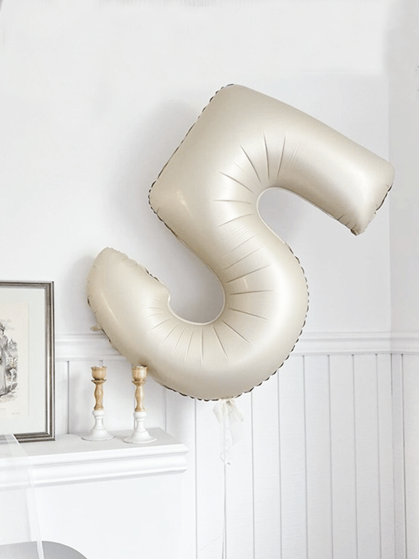 Rakam Folyo Balon 5 Rakamı Krem 76 cm 34 inc