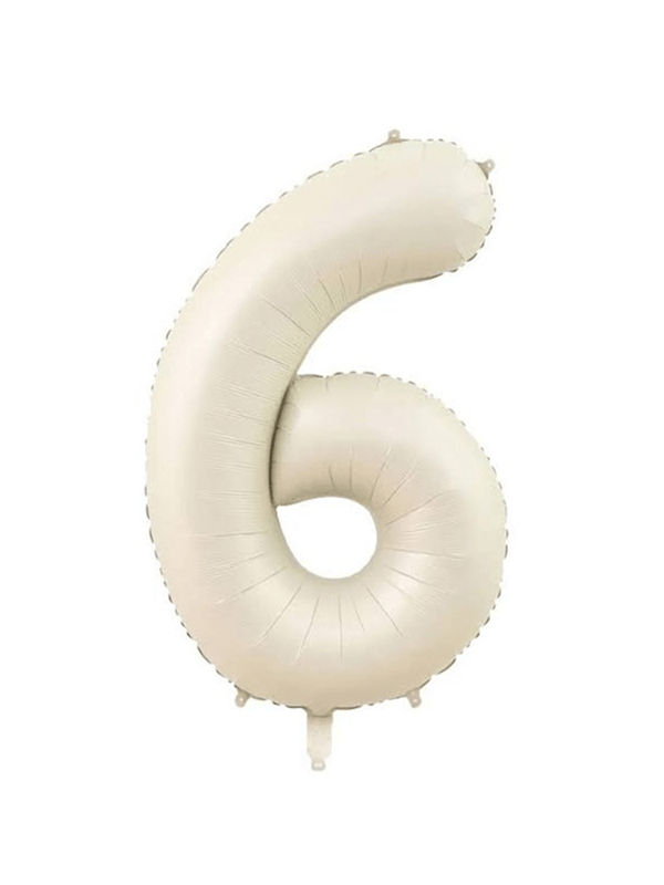 Rakam Folyo Balon 6 Rakamı Krem 76 cm 34 inc