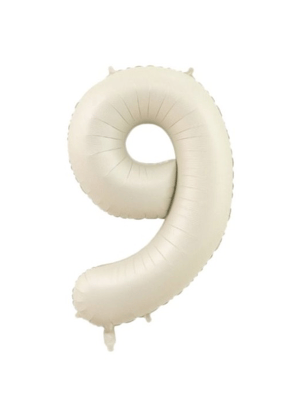 Rakam Folyo Balon 9 Rakamı Krem 76 cm 34 inc