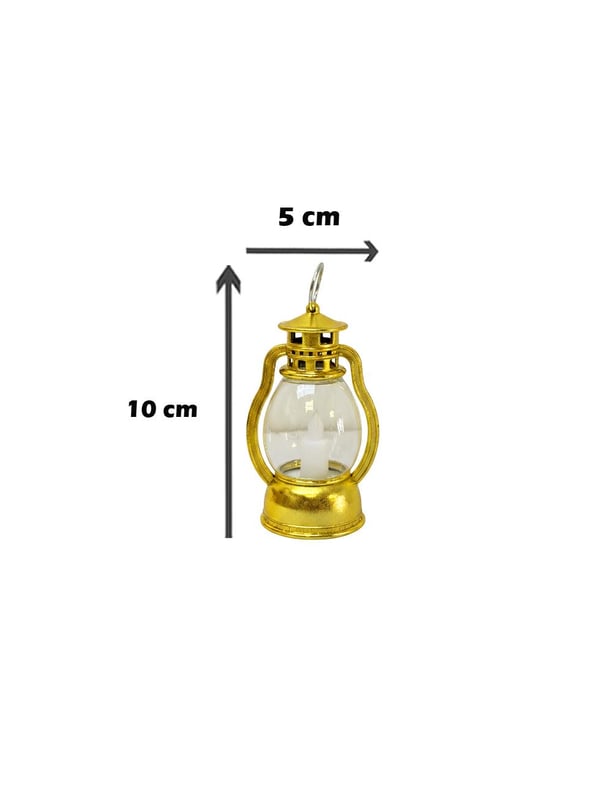 Ramazan Dekoratif Mini Kandil  – Asılabilir Gaz Lambası Figürlü Pilli LED Işık Altın 10 cm - Ramazan Bayramı | Parti Adresi