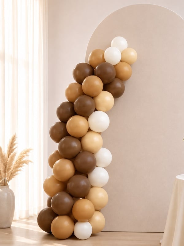 Retro Kahve Balon Zinciri  – Baby Shower ve Doğum Günü Süsleri - Parti Seti | Parti Adresi