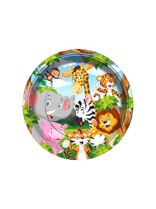 Safari Konseptli Tabak Doğum Günü Karton Tabak 23 Cm - Safari | Parti Adresi