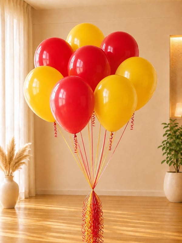 Sarı Kırmızı Balon 10'lu 12” - Düz Renk Balon | Parti Adresi