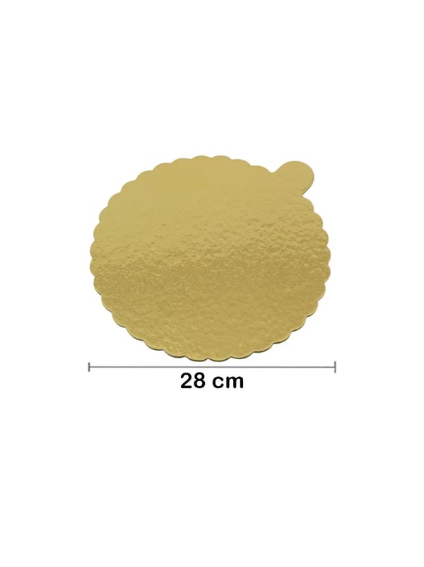 Sıvamalı Pasta Altı 26 Cm Altın - Dantel Kağıtlar | Parti Adresi