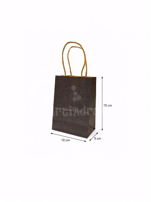 Siyah Mini Boy Kağıt Çanta – Hediye Çantası 10x15x5 cm 12'li - Kraft ve Düz Renk Karton Çanta | Parti Adresi