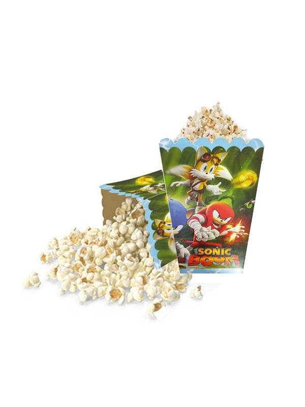 Sonic Konseptli Karton Patlamış Mısır Kutusu 8'li