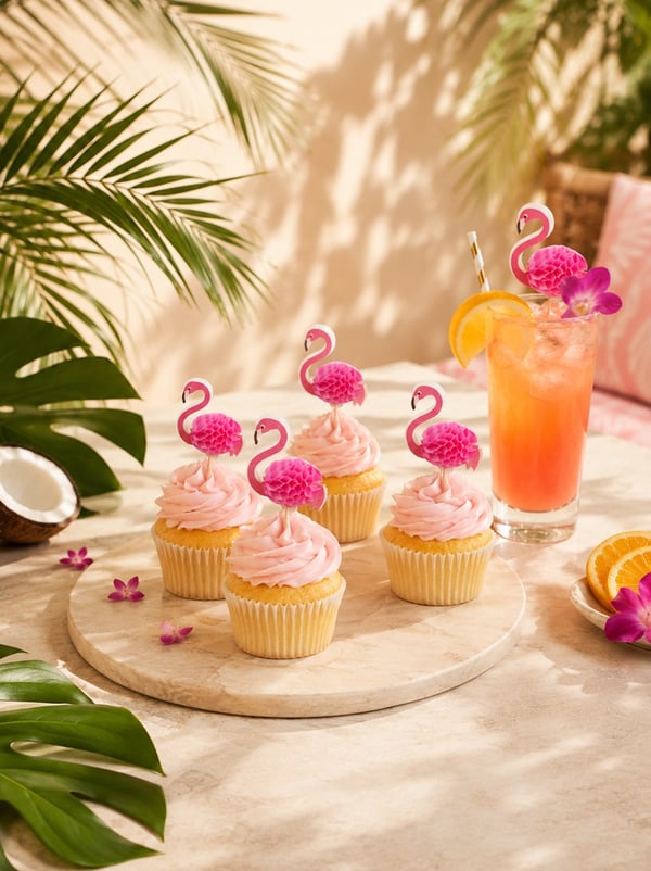 Tropikal Flamingo Parti Kürdanı – Parti Cupcake ve İçecek Süsü 6'lı - Pipet ve Kürdanlar | Parti Adresi