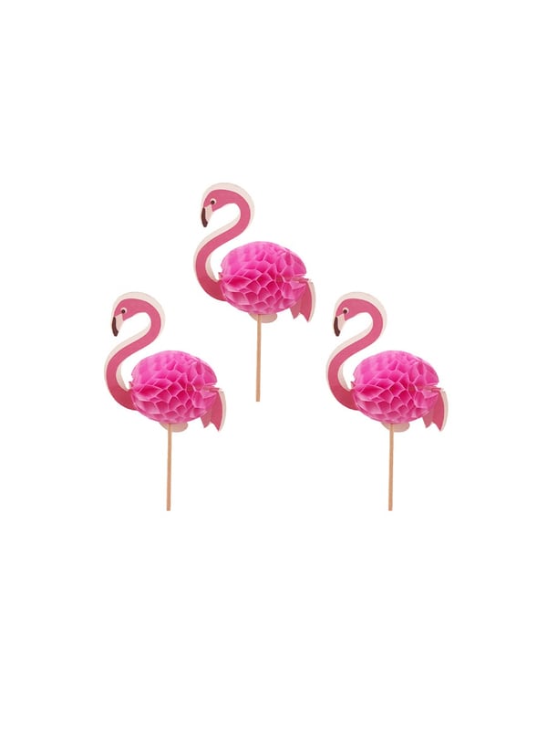 Tropikal Flamingo Parti Kürdanı – Parti Cupcake ve İçecek Süsü 6'lı - Pipet ve Kürdanlar | Parti Adresi