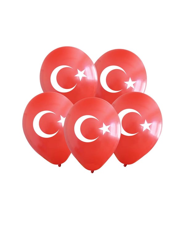 Türk Bayrağı Ay Yıldız Baskılı Balon – Kalisan Milli Bayram Balonu 10'lu - Milli Bayram Süsleri | Parti Adresi