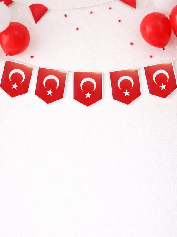 Türk Bayraklı Flama Banner Süsü  – Milli Bayram Okul Sınıf Süsleme - Milli Bayram Süsleri | Parti Adresi