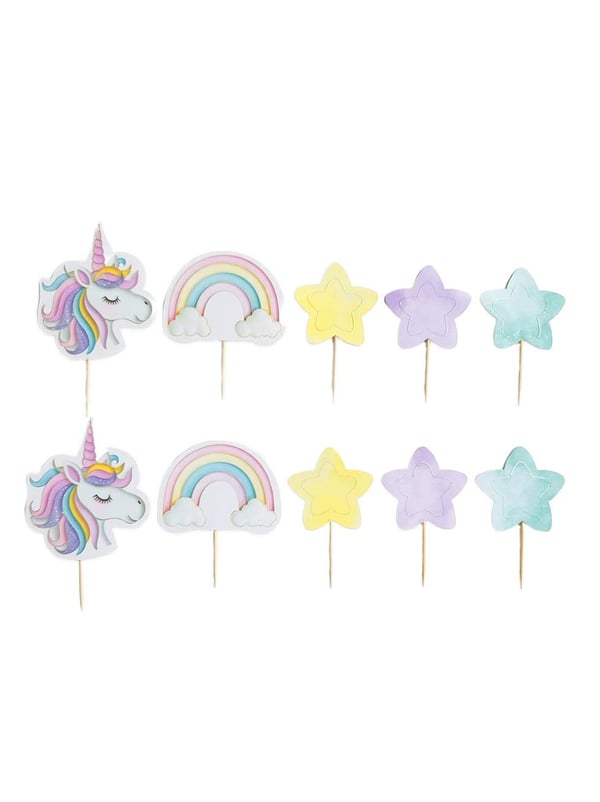 Unicorn Temalı Kürdan Cupcake Kürdanı Pasta Süsü 10'lu - Pipet ve Kürdanlar | Parti Adresi