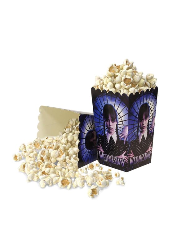 Wednesday Temalı Patlamış Mısır Kutusu Popcorn Kutusu 8'li