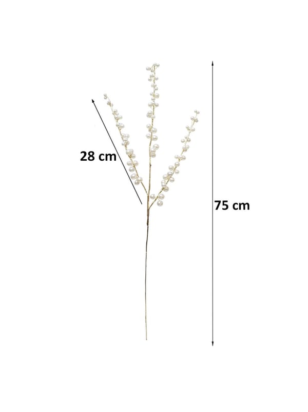 Yılbaşı Dekoru Altın Gövdeli İncili Dekoratif Süs Dalı 75 cm - Yılbaşı Dekor Süsleri | Parti Adresi
